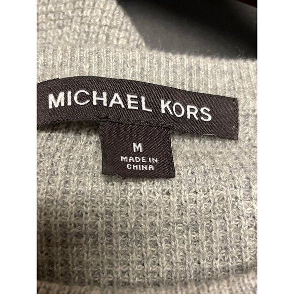 Michael Kors Wool Blend Grey Knit Crew Neck Sweater Pull Over Men's Size Medium - Picture 7 of 8